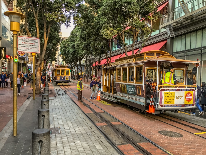 Cable Cars tijdens vakantie San Francisco